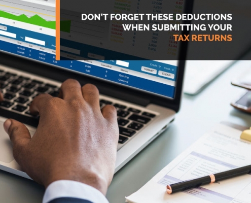 Don't forget these deductions when submitting you tax returns