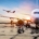 Airplane at sunrise preparing for departure, symbolizing formal tax exit and international relocation from South Africa.